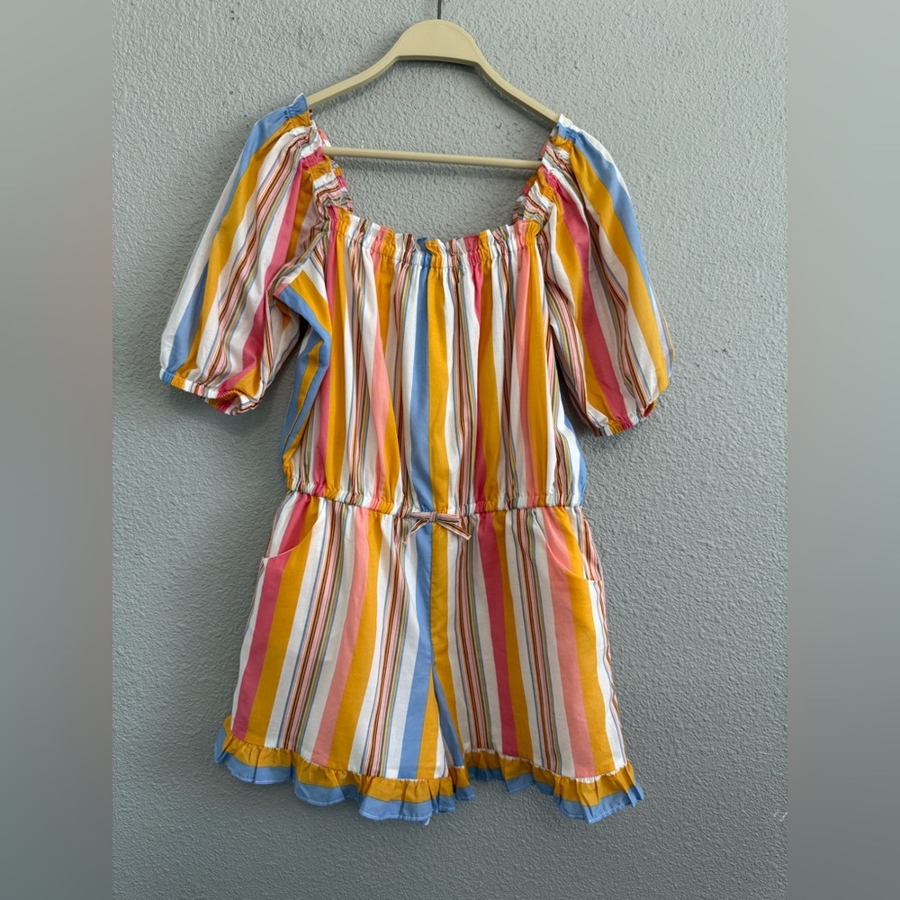 NWT Janie & Jack Puff Sleeve Striped Romper Size 18